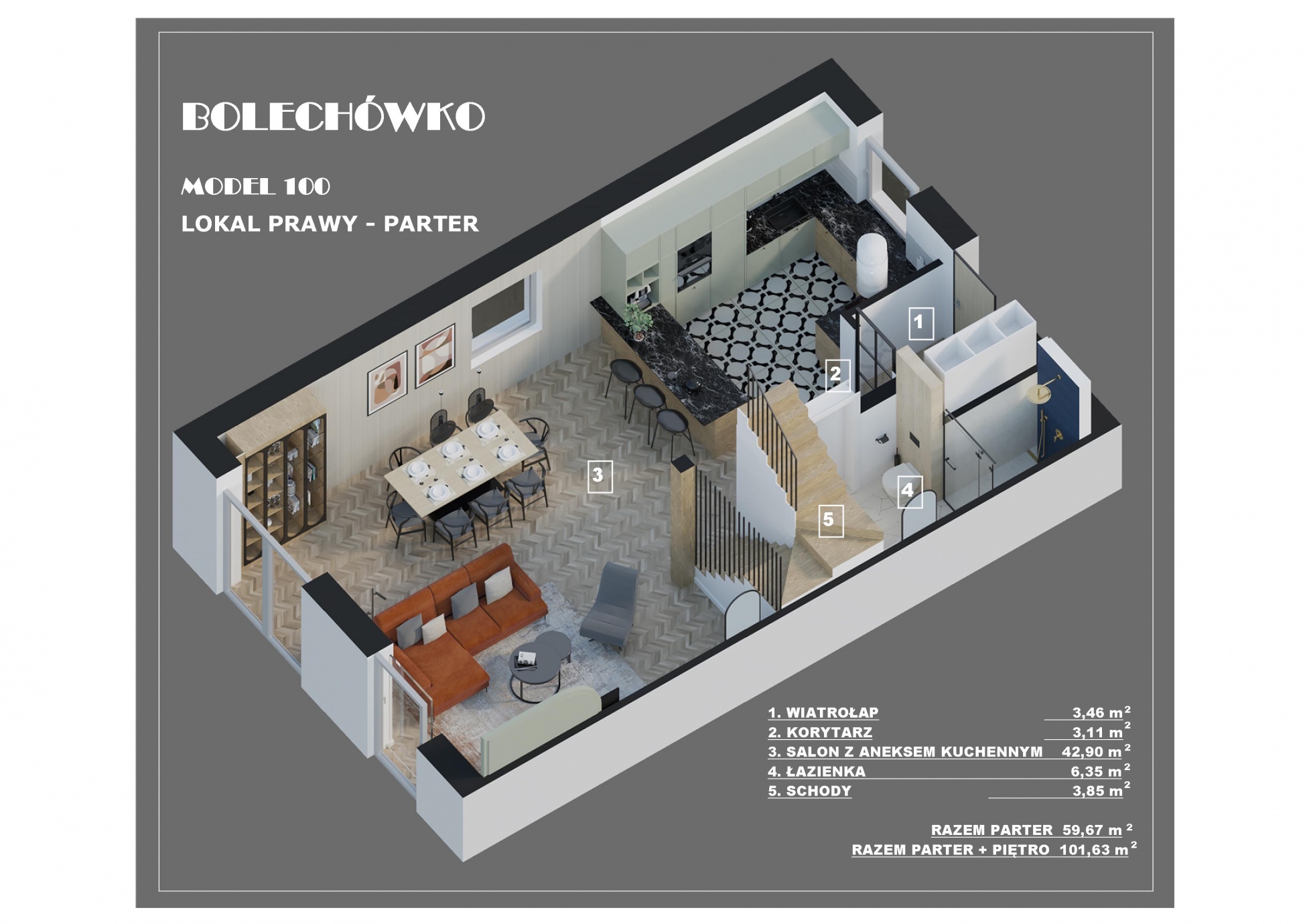Model 100 prawy parter Bolechówko